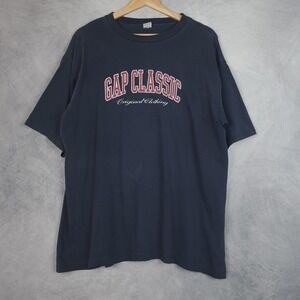 Vintage GAP Shirt Mens Extra Large Navy Blue Classic Spell Out Made in USA 90s